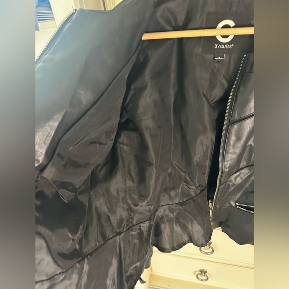 Guess Faux Leather Moto Jacket Size‎ M - Picture 8 of 9